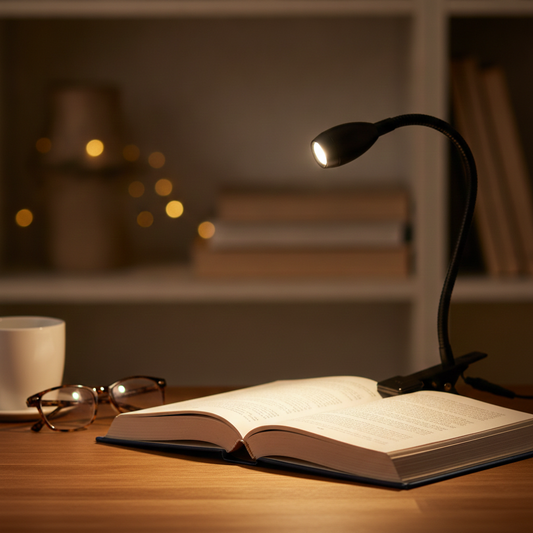 Lampe de lecture à LED CREATION NOVA à pince col de cygne flexible - Lampe de chevet à pince en métal