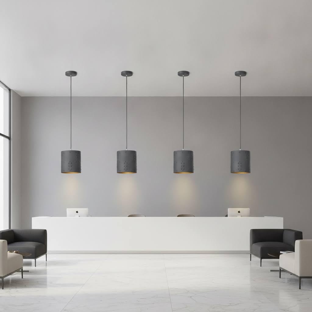 Creation Nova Simple Forjat Pendant Light, Black and Gold, Wrought Iron, Modern Minimalist, Indoor
