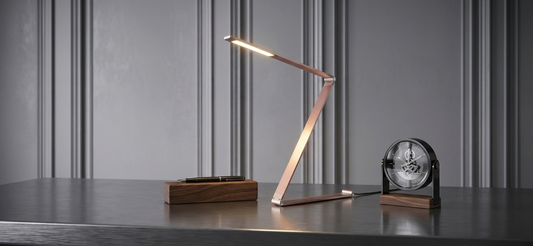 Lampe de bureau à DEL géométrique moderne Artemis - Métal brossé