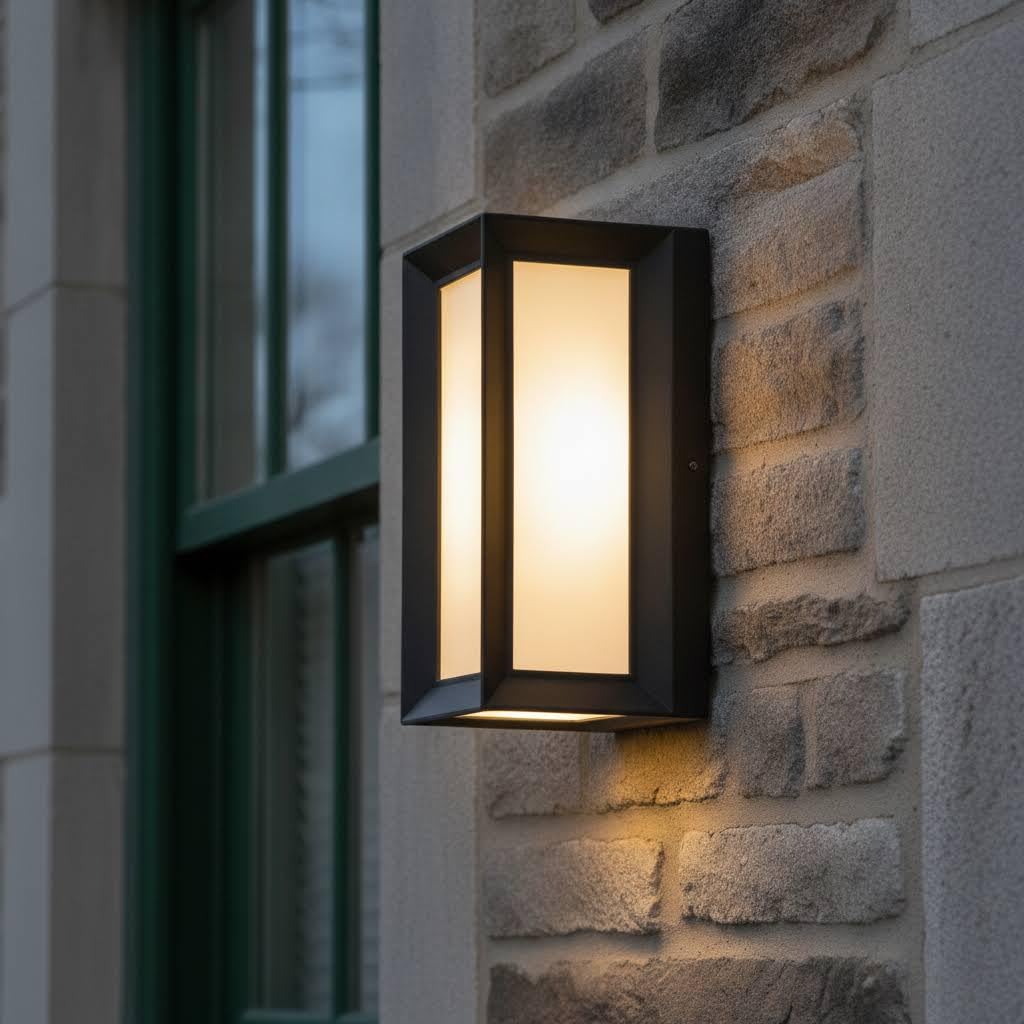 Creation Nova Modern Black Square Wall Sconce, LED, Indoor/Outdoor