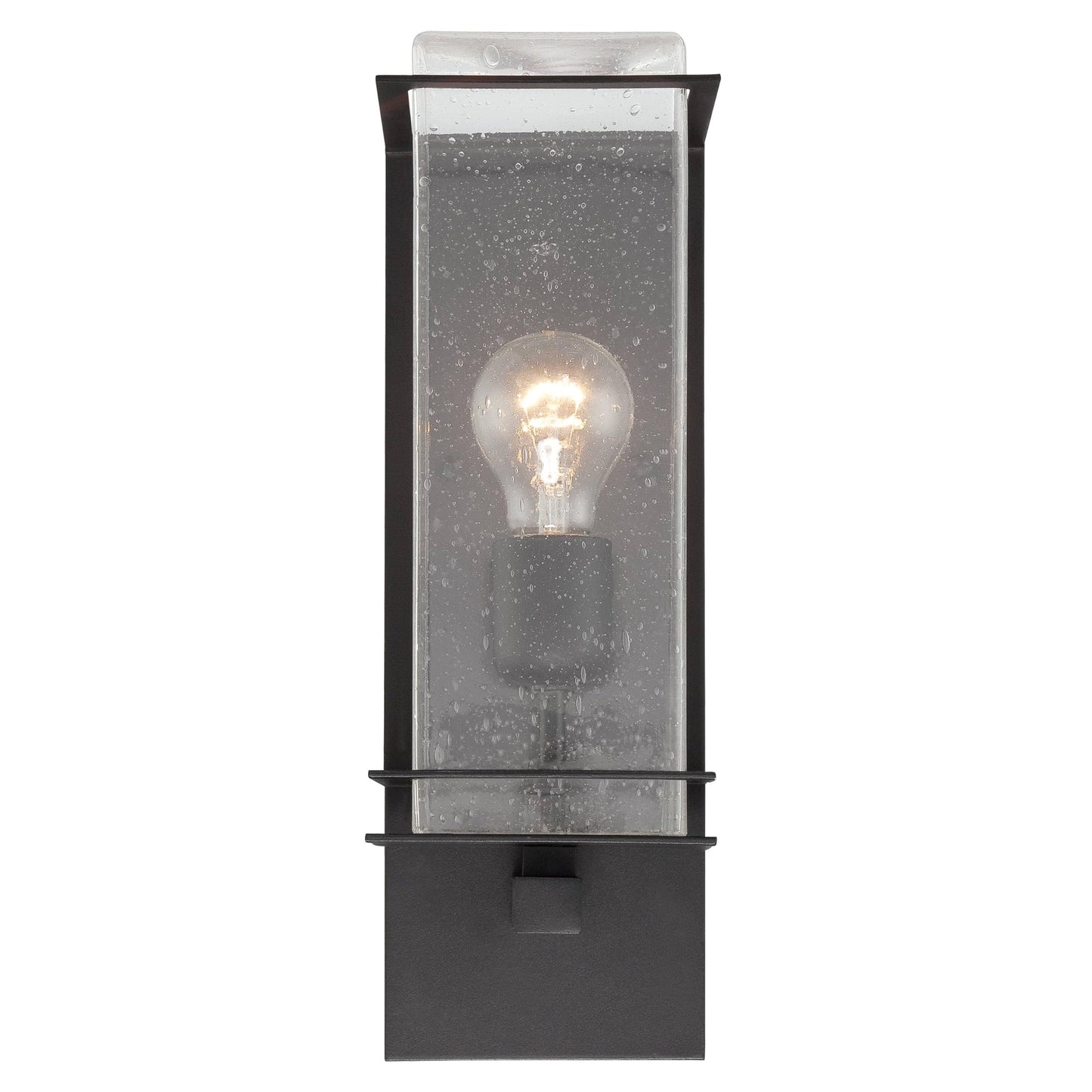 Creation Nova Lucerna Outdoor Wall Sconce, Black, Frosted Glass, Modern, Energy-Saving LED