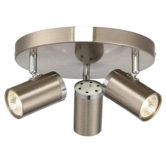 Creation Nova Railhead 3-Light Ceiling Spotlight Track Lighting Fixture, Modern Style, Indoor