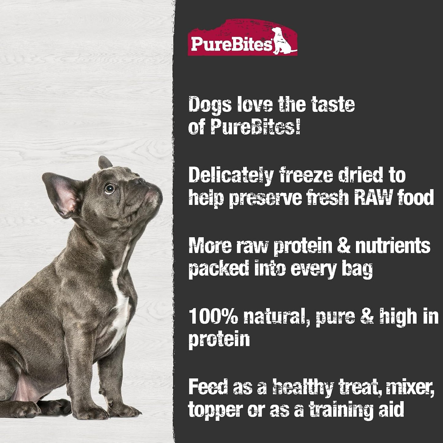 Gâteries lyophilisées pour chiens PureBites – Cœur de poulet 3.0oz (85g)