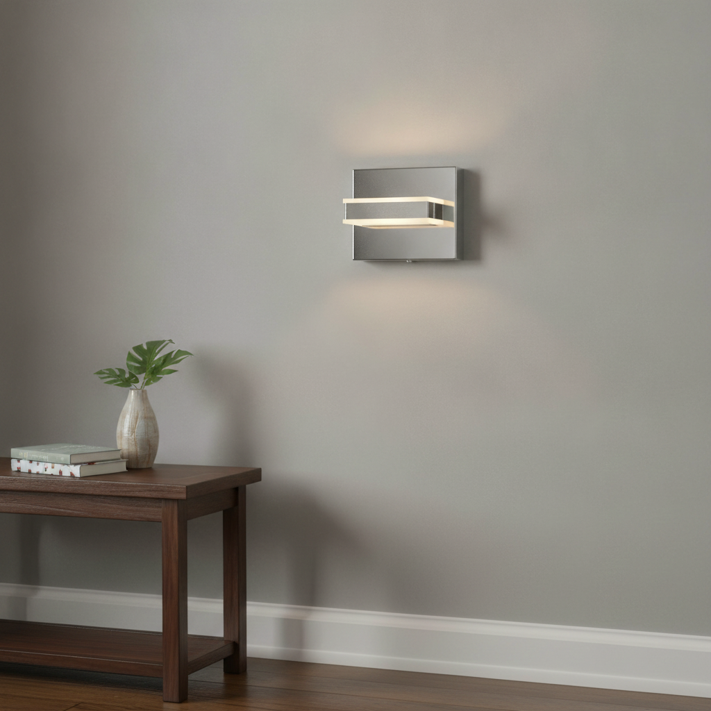 Applique murale LED chromée moderne - Lumière d'appoint intérieure élégante vers le haut et vers le bas