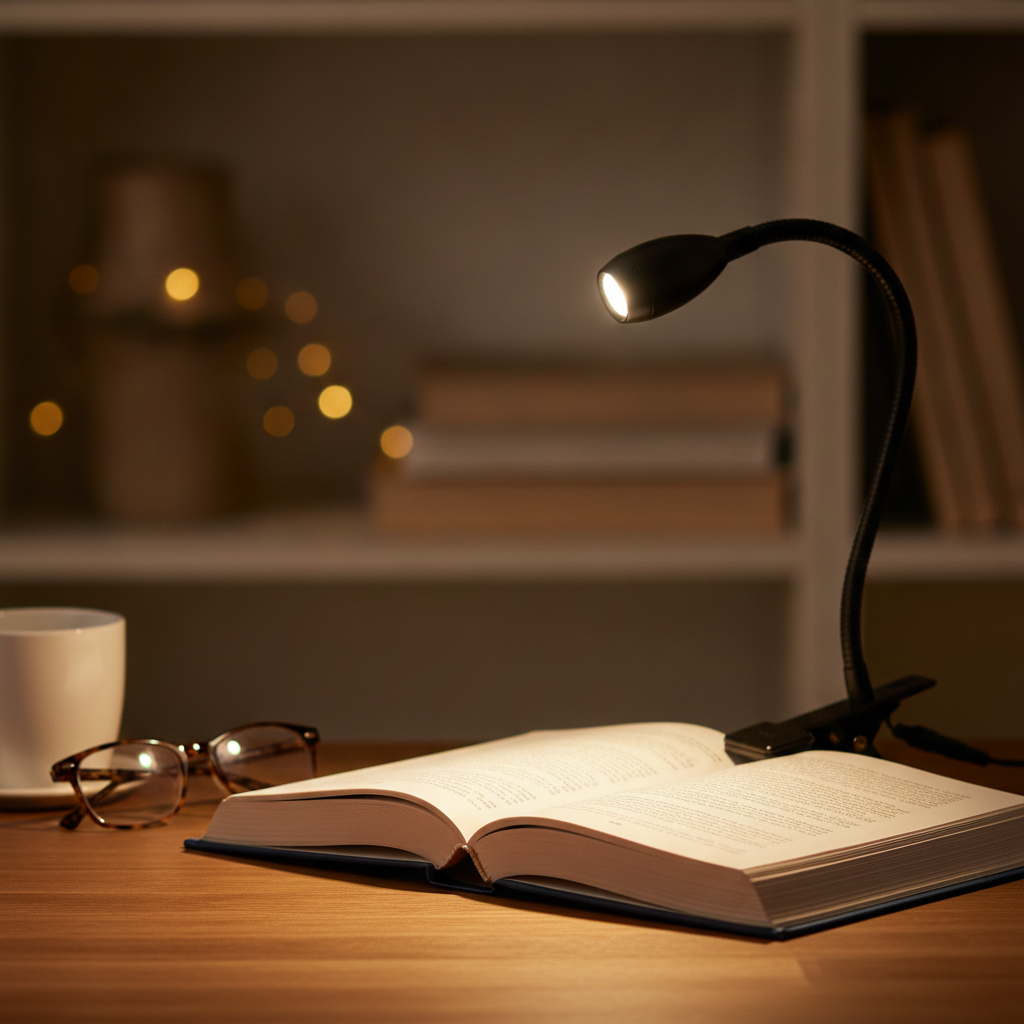 Lampe de lecture à LED CREATION NOVA à pince col de cygne flexible - Lampe de chevet à pince en métal