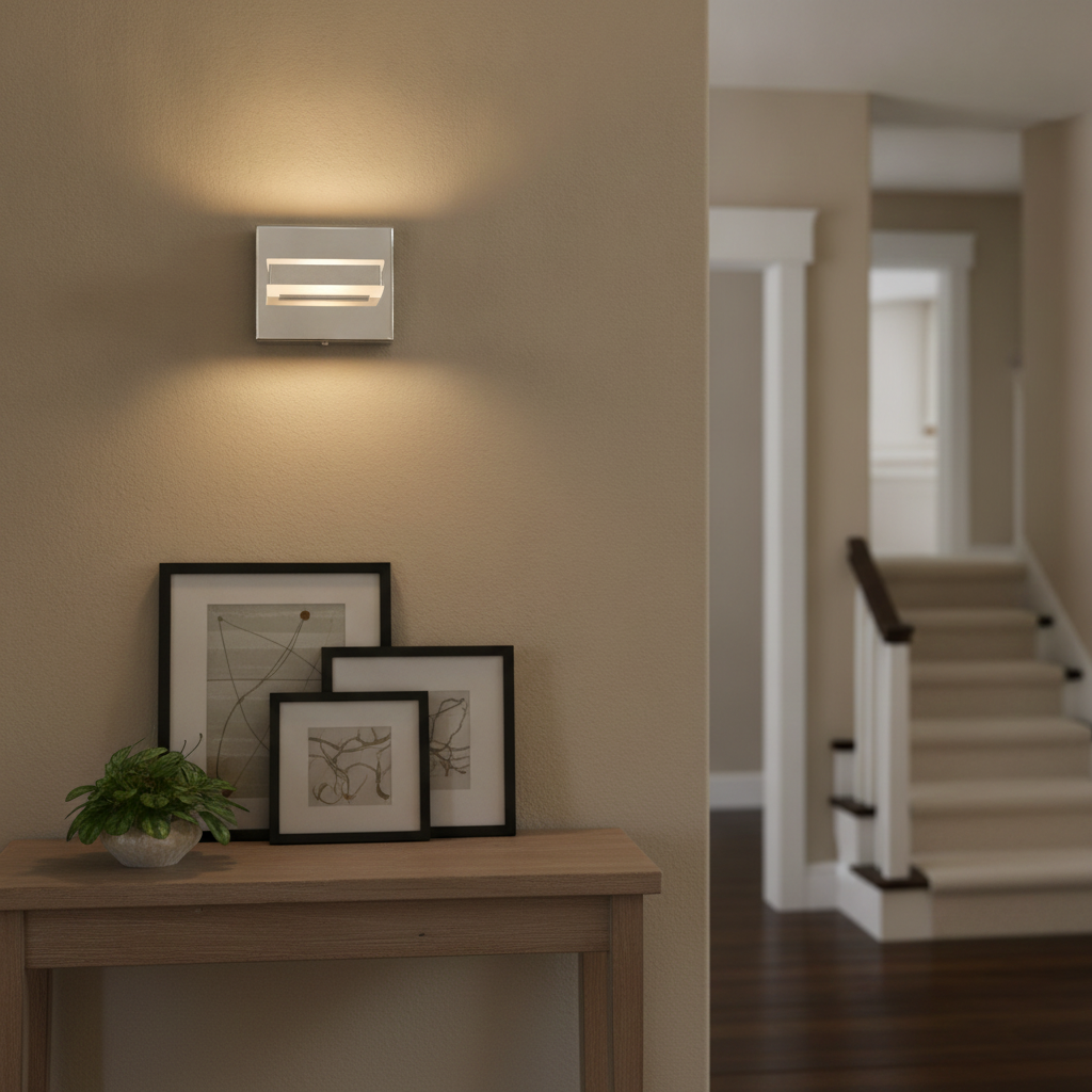 Applique murale LED chromée moderne - Lumière d'appoint intérieure élégante vers le haut et vers le bas