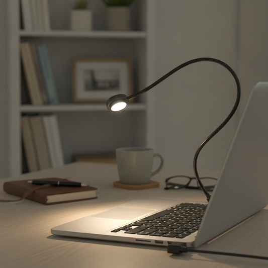 Lampe de lecture LED USB flexible col de cygne pour ordinateur portable, bloc-notes, PC, clavier, livres