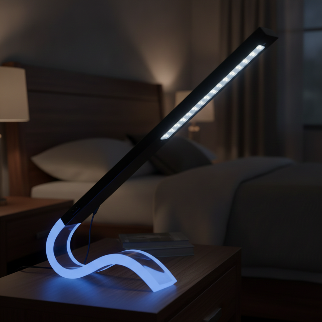 CREATION NOVA Lampe de Table LED Designer Noir Mat Portable - Lumière de Salon Sans Fil