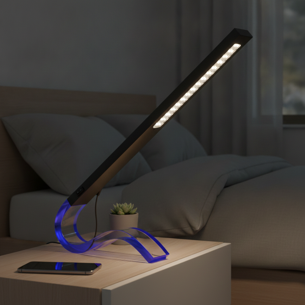 CREATION NOVA Lampe de Table LED Designer Noir Mat Portable - Lumière de Salon Sans Fil