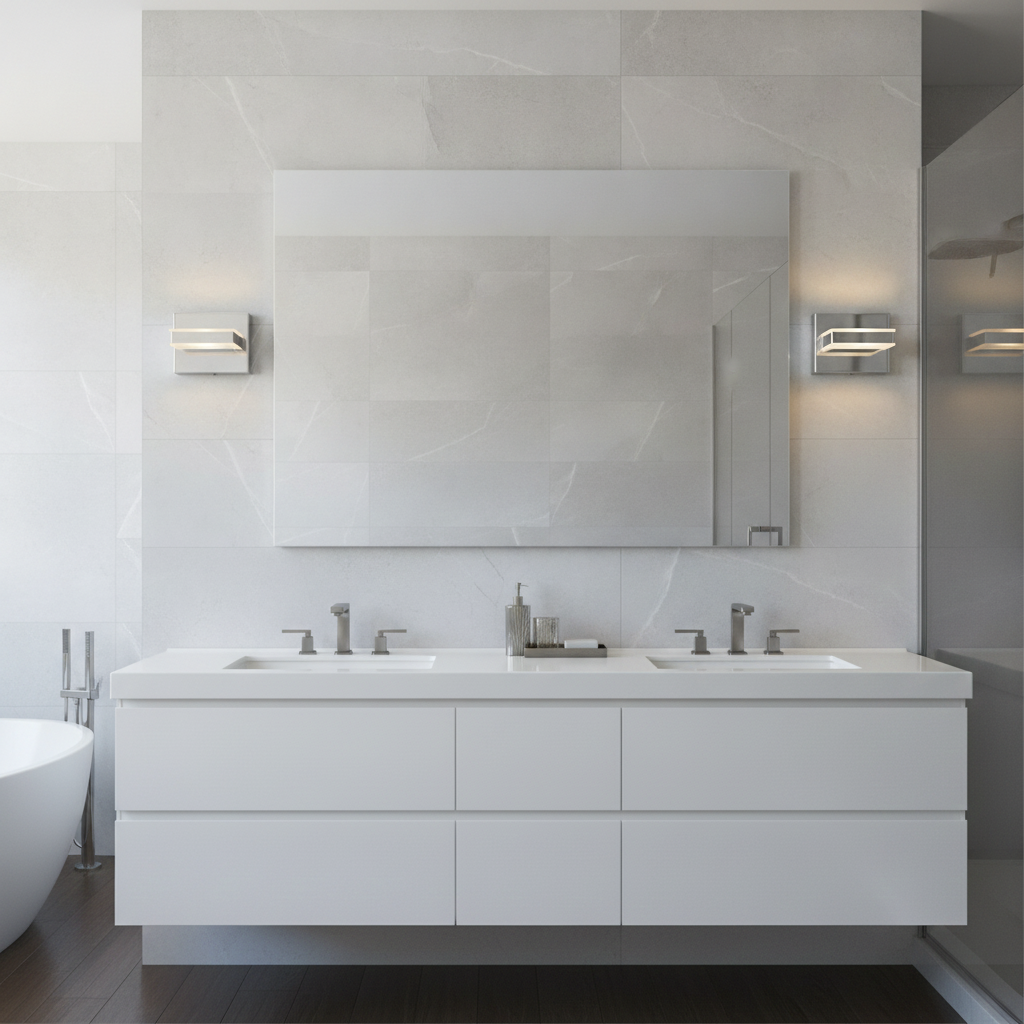 Applique murale LED chromée moderne - Lumière d'appoint intérieure élégante vers le haut et vers le bas