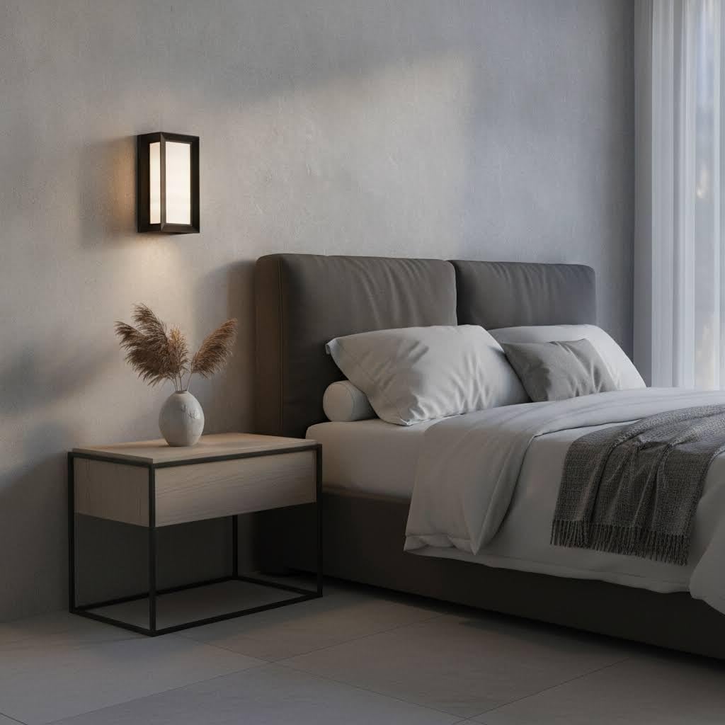 Creation Nova Modern Black Square Wall Sconce, LED, Indoor/Outdoor