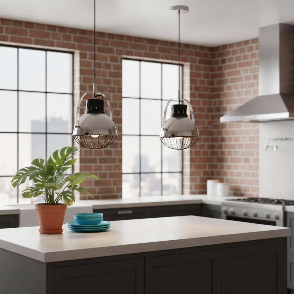 Creation Nova Graella Luxury Single Pendant Light for Modern Homes, Metal Grill Hanging Fixture, Indoor