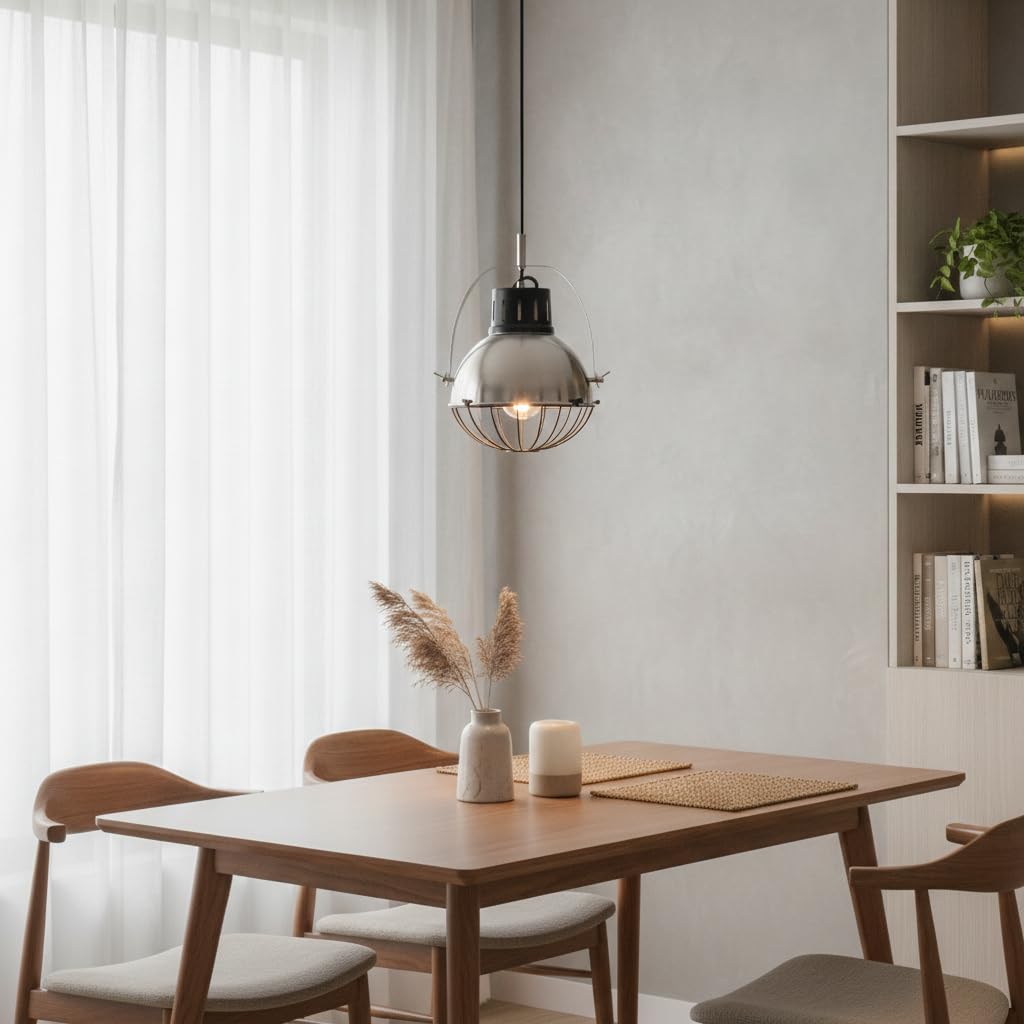 Creation Nova Graella Luxury Single Pendant Light for Modern Homes, Metal Grill Hanging Fixture, Indoor